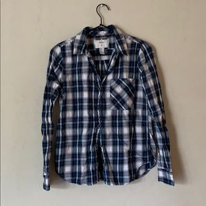 forever 21 blue and white plaid flannel